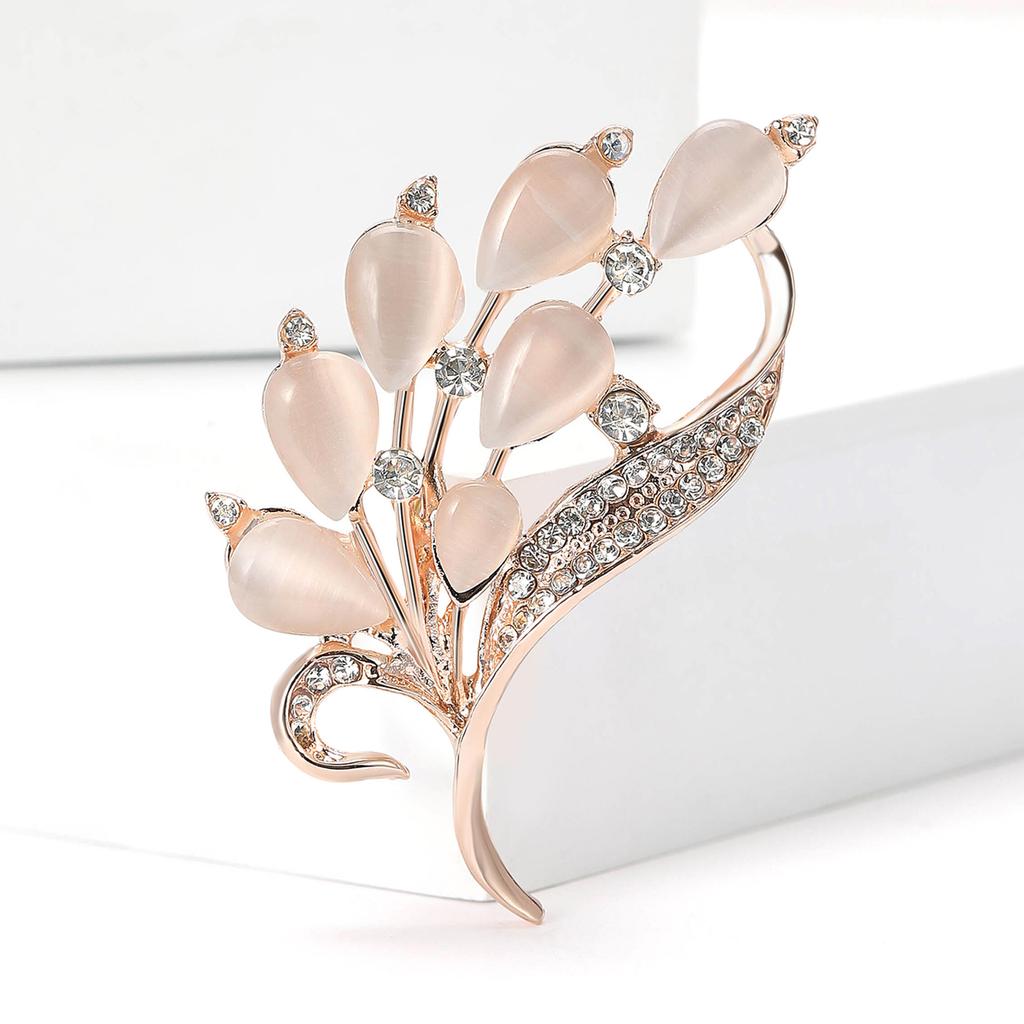 High-Grade Alloy Rhinestone Opal Bouquet Brooch Elegant Temperament Women'S Clothing Brooch Jewelry Pin