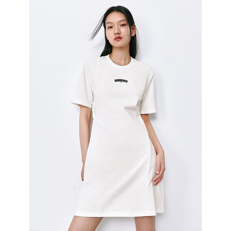 PEACEBIRD Women's Round Neck Backless Mini Dress