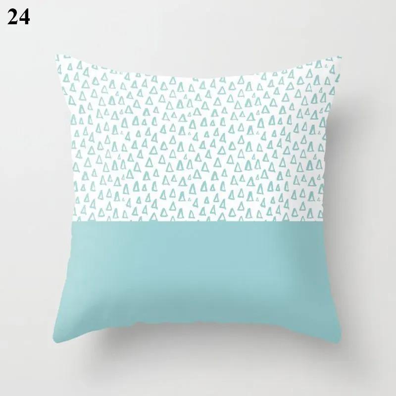 Mint Green Printed Decorative Pillowcase Office Living Room Car Ornaments Home Pillowcase