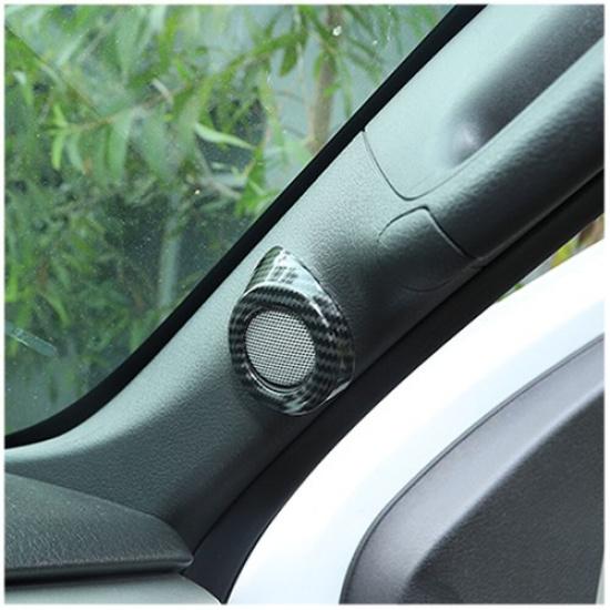 2pcs ABS Carbon Fiber A-Pillar Speaker Cover Trim Decor For Ford F150 2009-2014