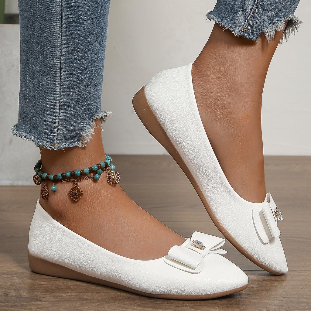 Women's Casual Single Shoes In , New Versatile and Comfortable, One Footed Bean Shoes, Bow Mary Jane Shoes