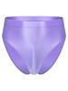 Glänzende High-Waist-Slips für Herren, einfarbig, mit elastischem Bund, Unterwäsche