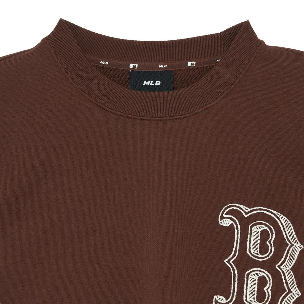 New MLB Overfit Boston Red Sox Sweatshirts Unisex Brown 3AMTB0434-43BRD