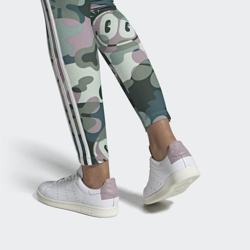 Adidas Originals Stan Smith Shoes Retro Casual Non-Slip Lightweight Low-Top Skate Shoes Women Shoes Pink Purple EE5859