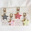 Stylish Alloy Resin Key Ring Star Charm Keychain With Delicate Striped Decoration Accent For Purse Backpacks Camera