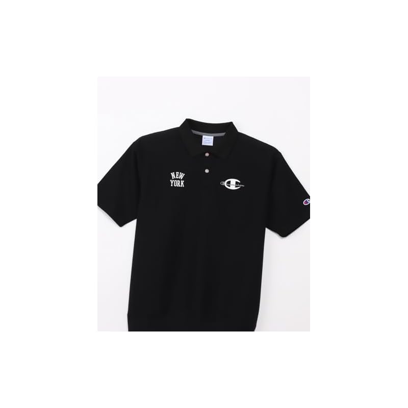 [Champion] Short-Sleeve Script Logo Print Polo Shirt for Men (Golf) C3-DG321-090-L