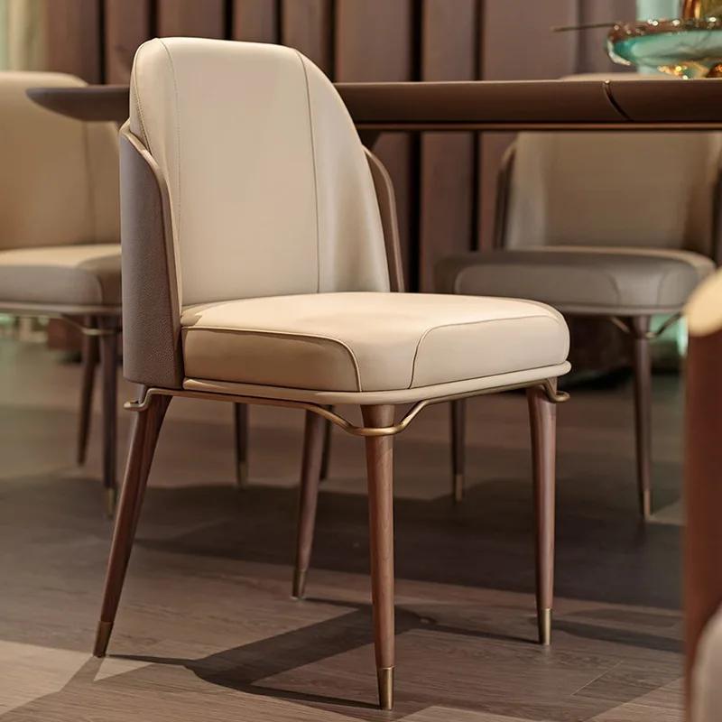 Light Luxury Solid Wood Dining Chair Negotiation Table Chair Postmodern Simple Chair Household Backrest Bedroom