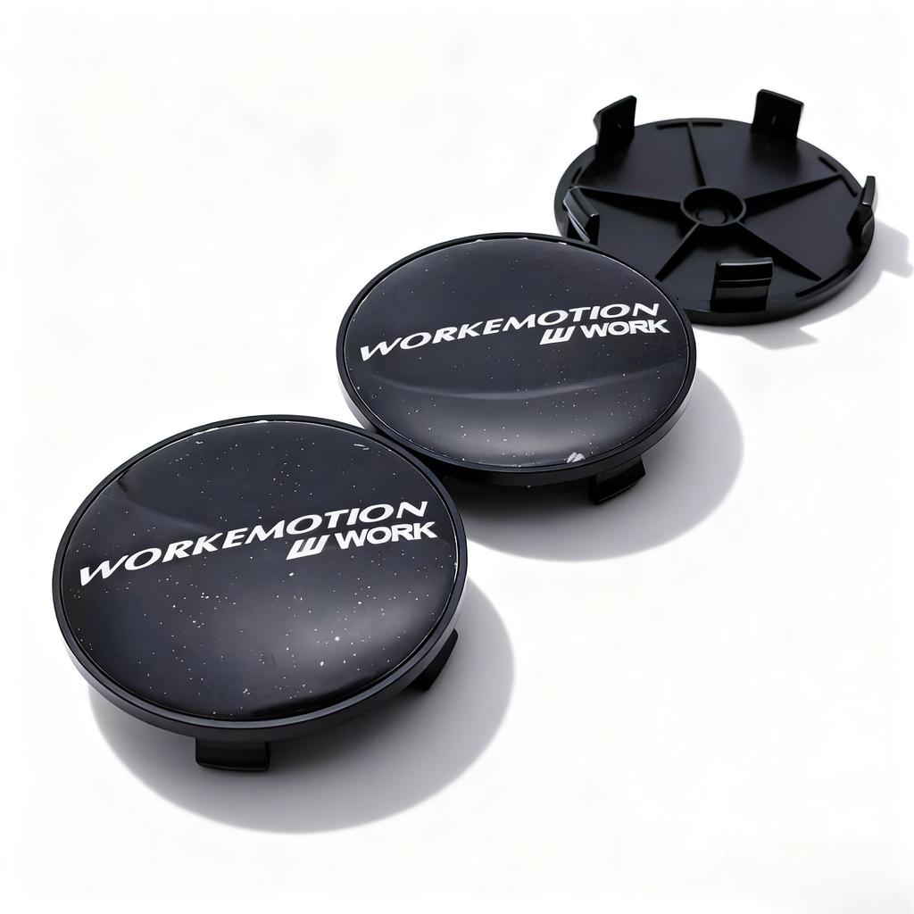 4pcs W Work Emotion Logo Emblem Badge Car Wheel Center Caps 68MM 63MM Wheels Hub Cap Rim Hubcaps Cover Replace Car Accessories