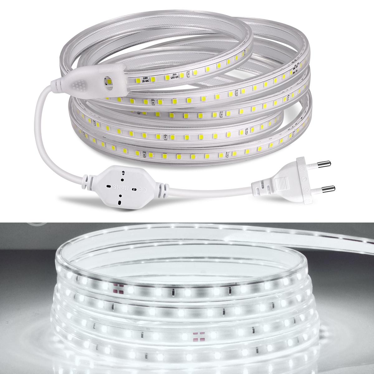 

Светодиодные ленты SMD 2835 Гибкая светодиодная лента 220В Водонепроницаемая уличная осветительная лента Потолочные светильники с вилкой ЕС 20M-EU Plug