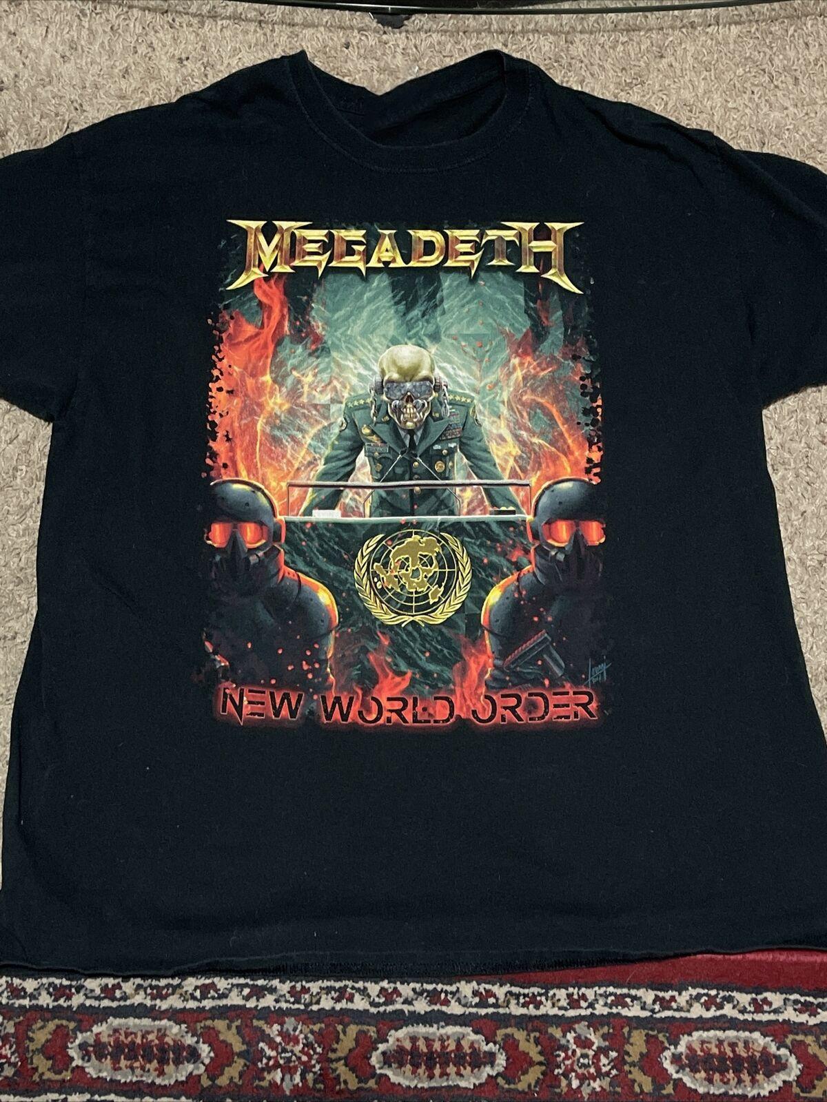 Inspired Megadeth World Order Tour Black T Shirt S to 5XL Gift Fans XXL