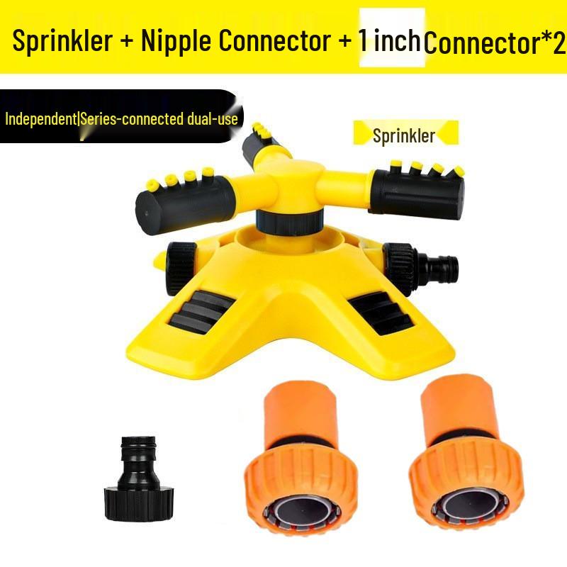 360° Automatic Rotating Sprinkler with Series Connection for Villa Gardens, Lawns, and Land.