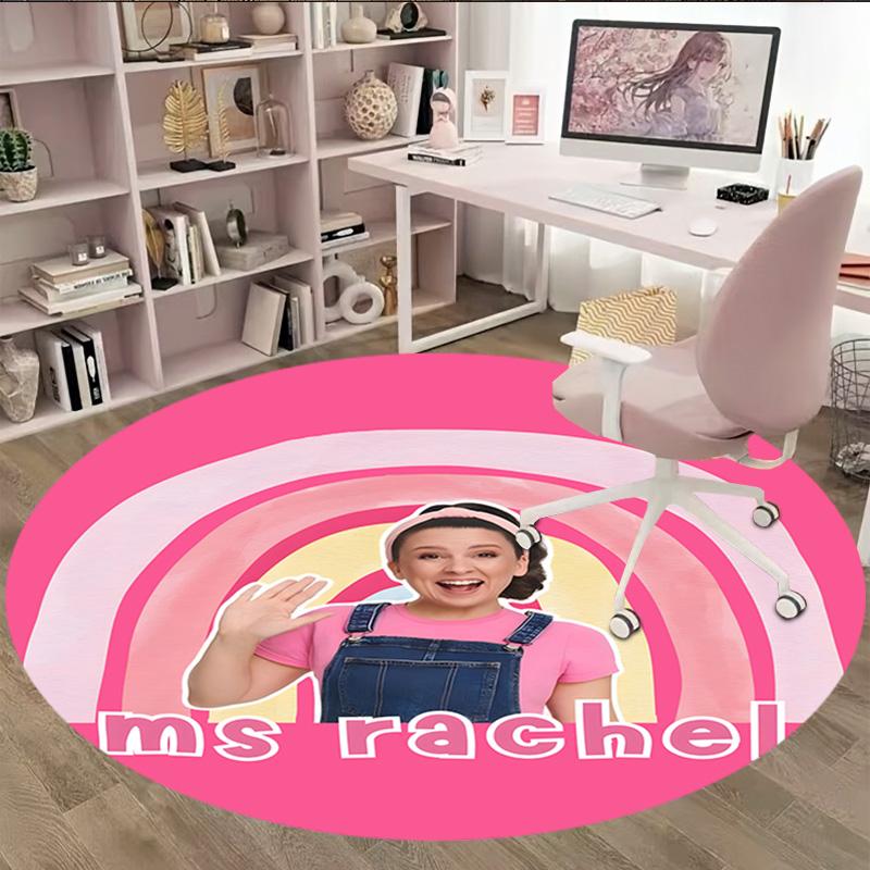 1pc Ms Rachel3 Print Round Carpet Chair Round Carpet Suitable for Bedroom Living Room Home Decorative Carpet