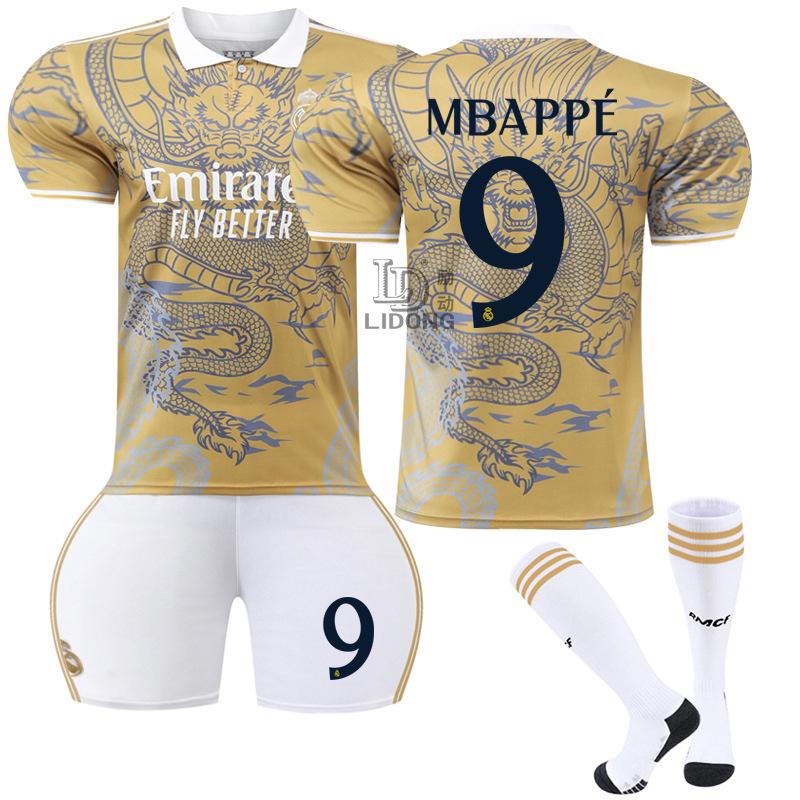 Messi 9 Shirt Draken Editie Mbappe 24-25 Real Madrid Thuis Voetbalshirt Set Fan Versie Ademend Sneldrogend Trainings Wedstrijd Kleding