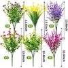 12 Bundles Outdoor Artificial Fake Flowers UV Resistant No Fade Boxwood Faux Plastic Shrubs Plants for Garden Patio Porch Window Box Home Wedding