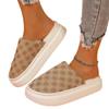 Fashion 2025 Plus Size Women's Platform Flat with Print Slippers Casual Closed Toe Indoor House Shoes Soft & Warm Daily Home Footwear