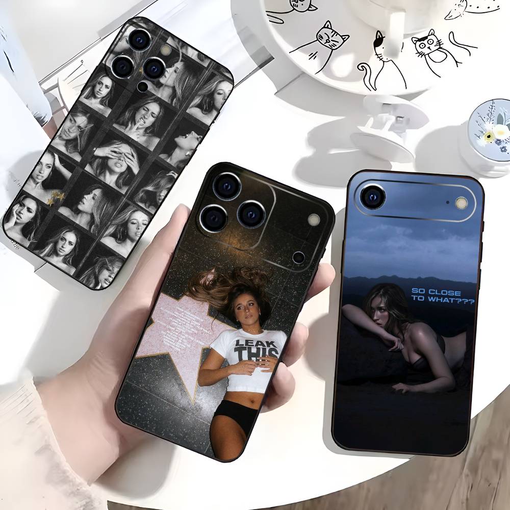 T-Tate McRae Singer Phone Case For iPhone 17,16,15,14,13,12,11 Plus,Pro Max,XS,Soft Silicone Black Cover
