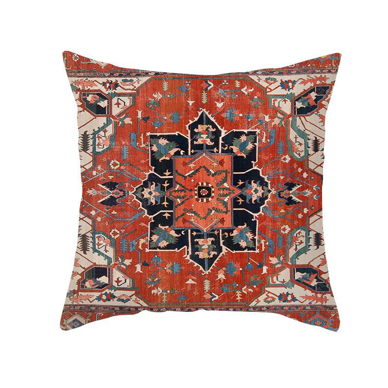 National Throw Pillow Cover With Striped Pattern Soft Plush Fabric Suitable For Home Retro-Style Living Room Cushions Cover
