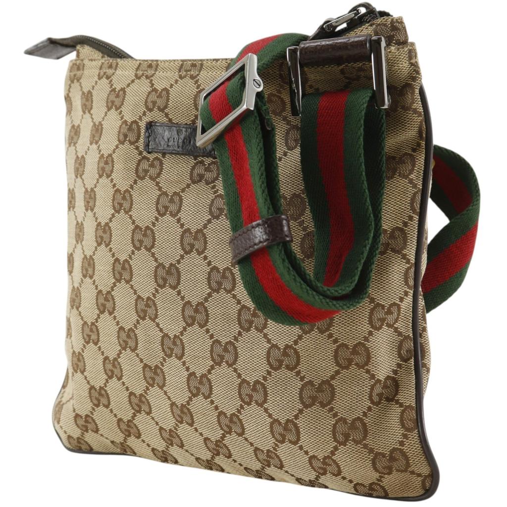 GUCCI Sherry line Shoulder Bag 146309 Brown GG canvas unisex Used