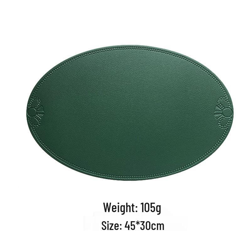 Retro European-Style Leather Placemat, Heat-Resistant, Waterproof & Oil-Proof Nordic Mat