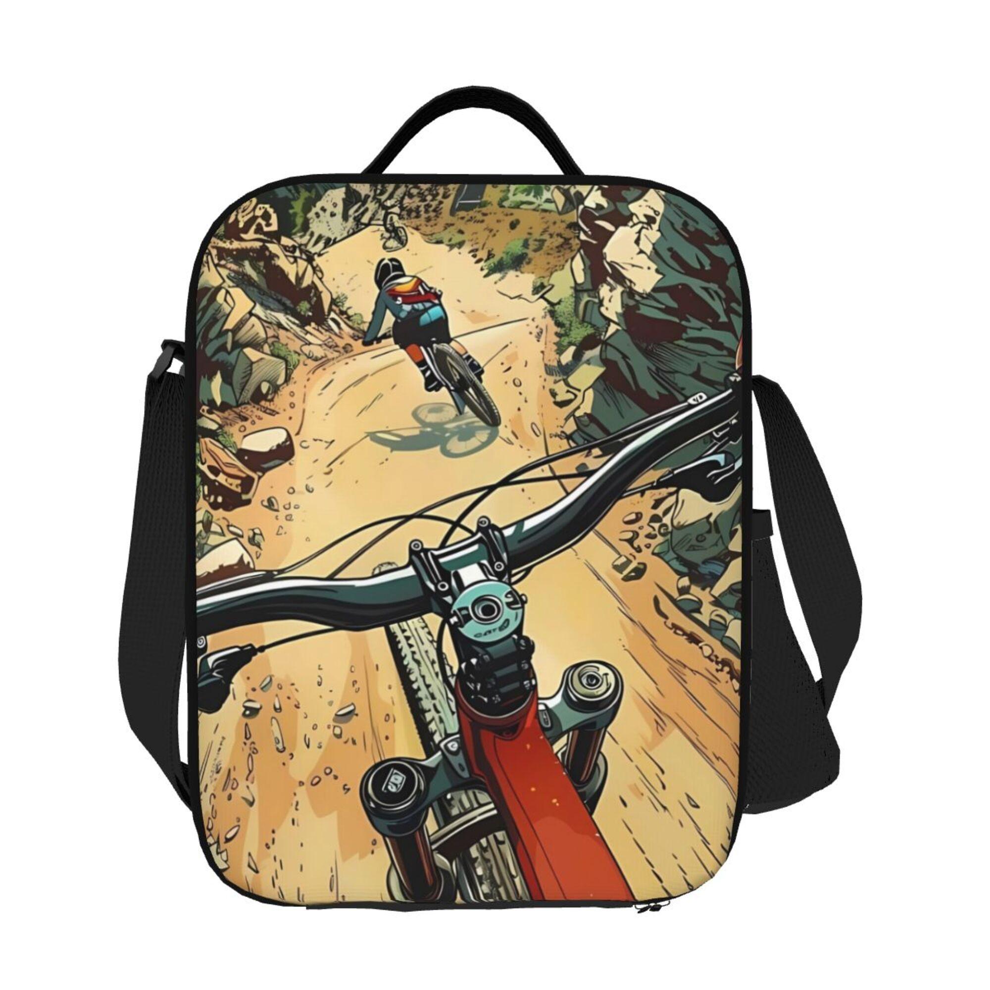 

Портативная, многоразовая сумка-холодильник с рисунком велосипедного бездорожья, идеально подходящая для кемпинга, пикников и пляжных прогулок. 26.5x20x11.5CM