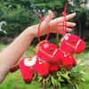Red Horse Plush Keychain Realistic Soft Stuffed Animal Keyring Pony Mascot