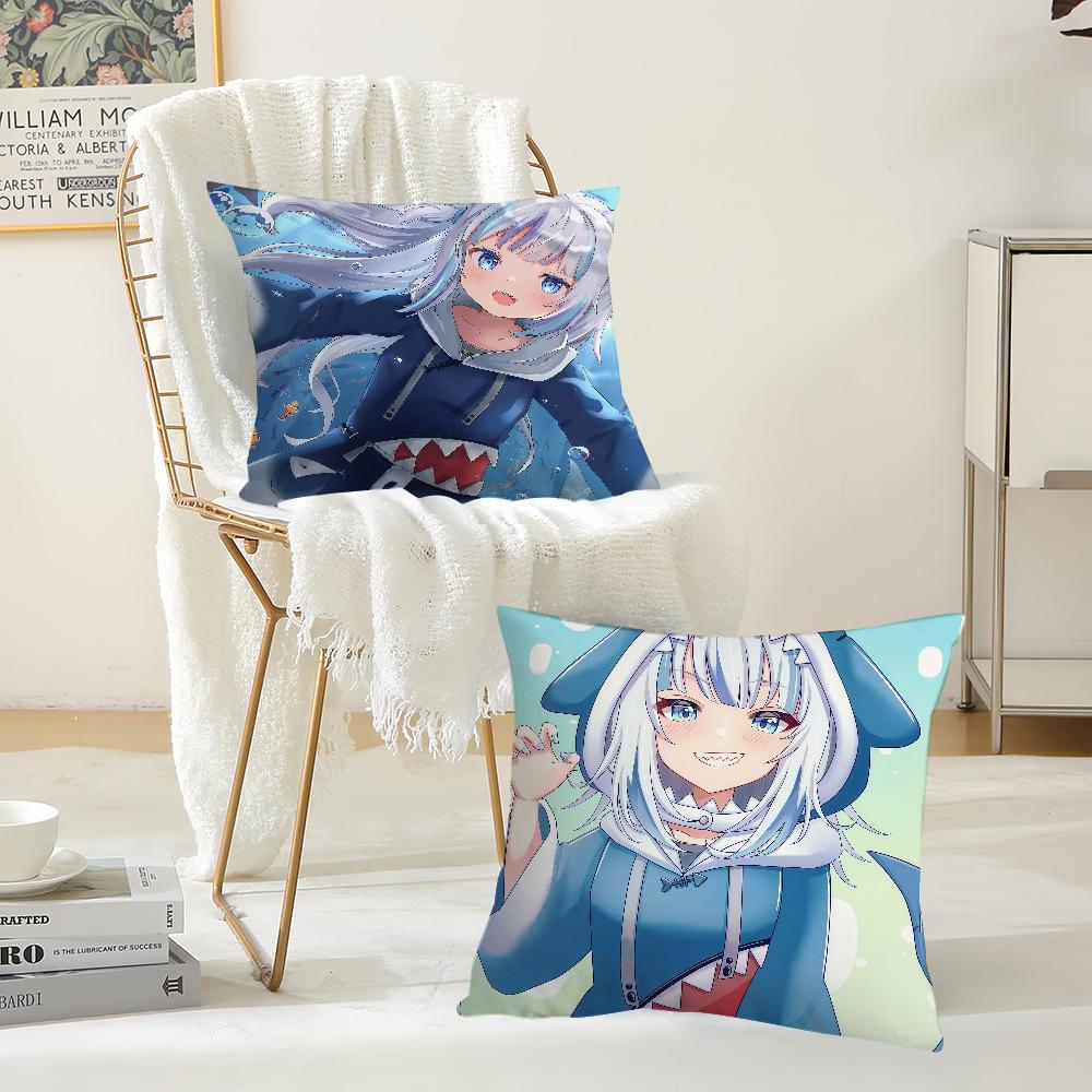 Virtual Ggawr Gura Anime Pillow Case Suitable For Bedrooms Living Rooms Cars Home Decoration