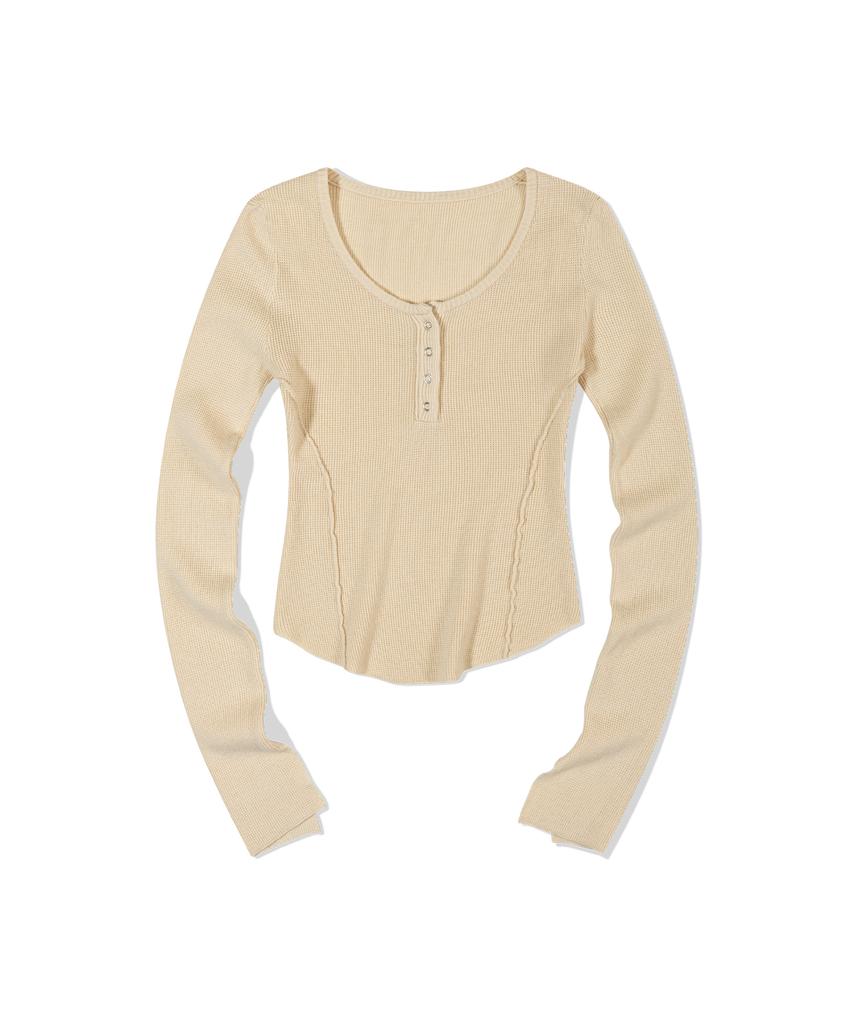 MOAA Seam Line Button Knit (Ivory)