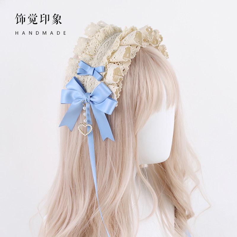 Lolita Headress Japanese Sweet Daily Girl Headband Original Handmade Lolita Headband Lace Hair Accessories
