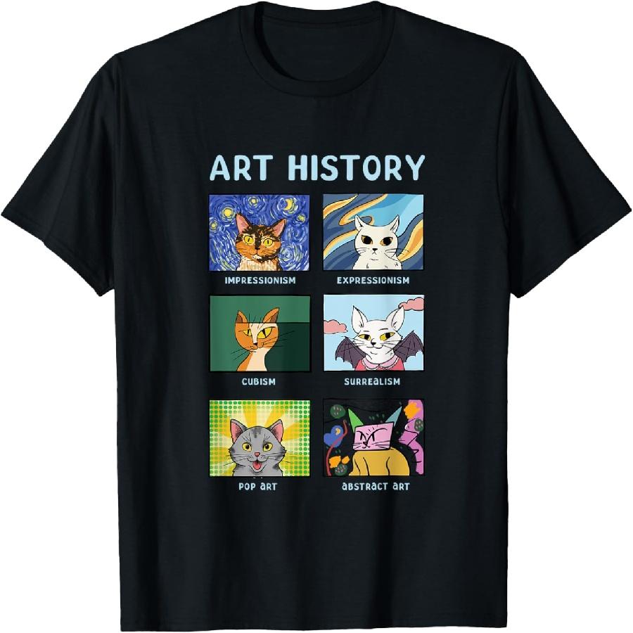Art History Cats Fine Arts Cat for Art Collector T-Shirt S