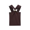 Metal Buckle Twisted Halter Slimming Women's Tank Top