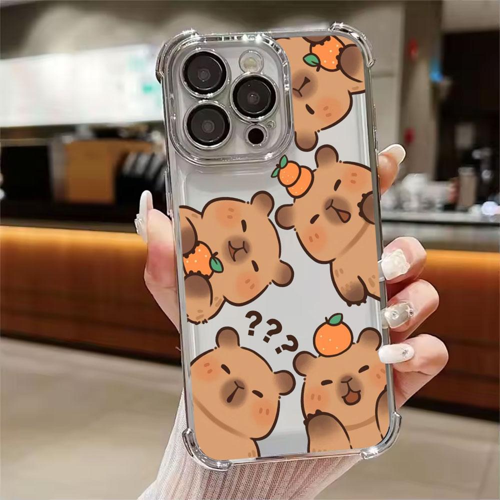 Capybara Cartoon Animal Phone Case For Xiaomi 15T 14T 13 Pro 15 F8 Ultra Poco X7 F7 Pro 5G X3 X5 X6 F5 M7 Shockproof Clear Cover