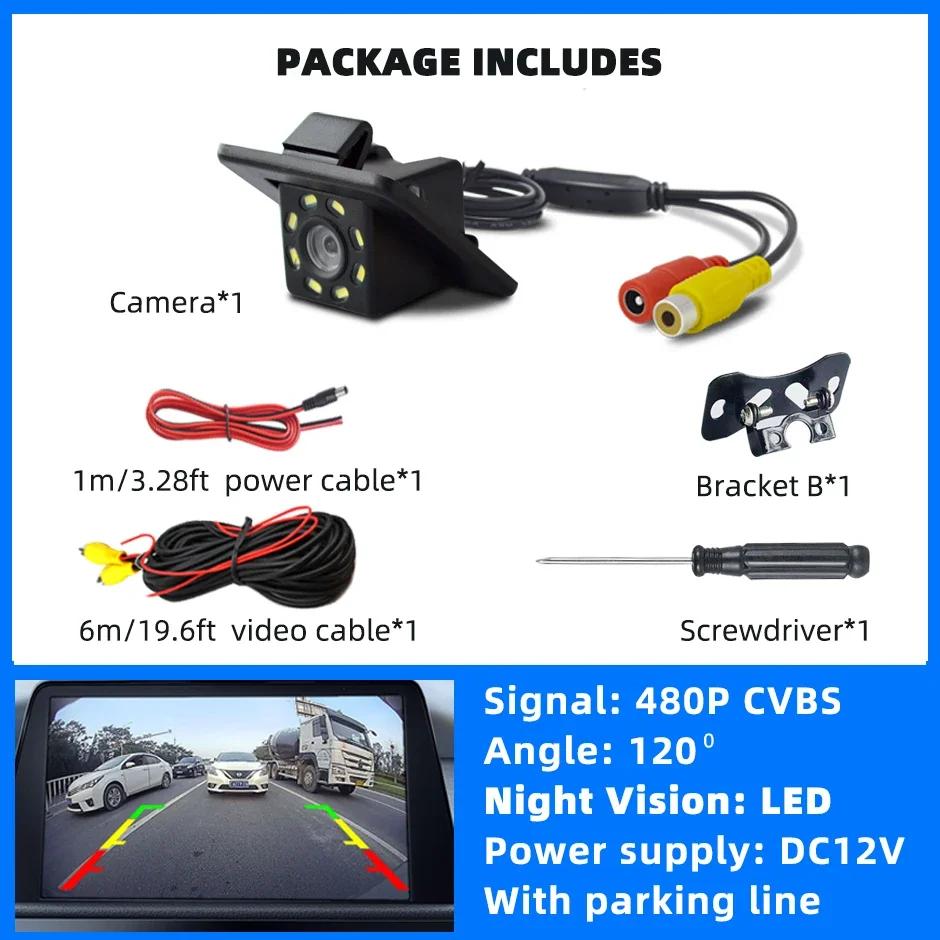 

Qxny Reverse Rear View Backup Camera License Plate Light Mount CVBS Assist System Parking Safety Night vision For Kia K3 K3S