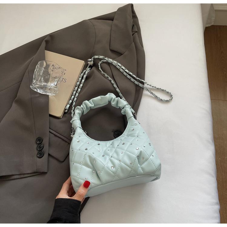 

Premium texture trend chain dumpling bag women s 2025 new fashion underarm bag diamond summer rivet messenger bag