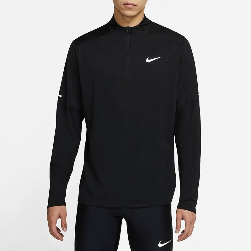 Nike Maglia da Corsa Manica Lunga con Mezza Zip Element Dri-FIT Uomo Top Nero DD4757-010