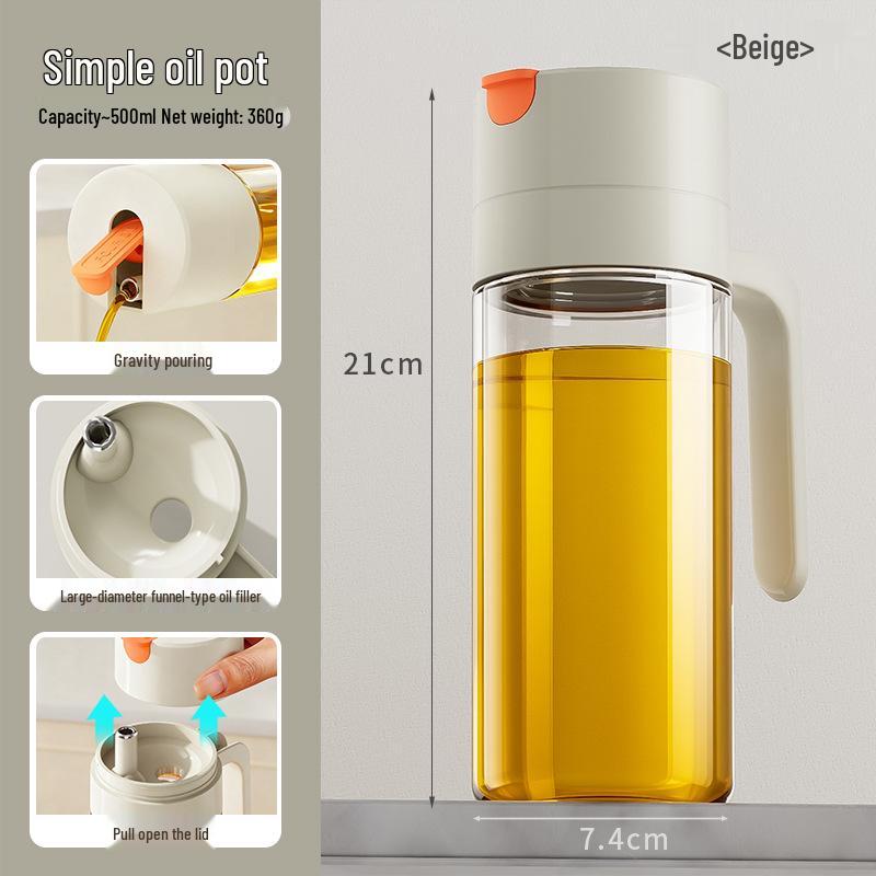 Leak-proof Automatic Glass Oil and Vinegar Bottle 500ML