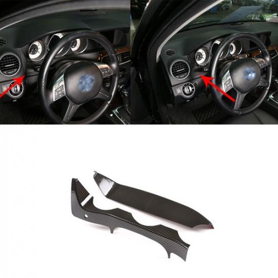 For Mercedes Benz C Class W204 Carbon Fiber Style Dashboard Display Frame Cover
