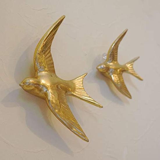 Wall Decor Birds, Small & Large Sizes, Set of 2 (Gold)