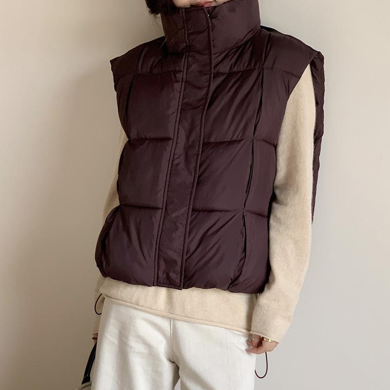 Fashion Winter Women Vests Stand Collar Thick Warm Sleeveless Parka Woman Loose Short Outerwear