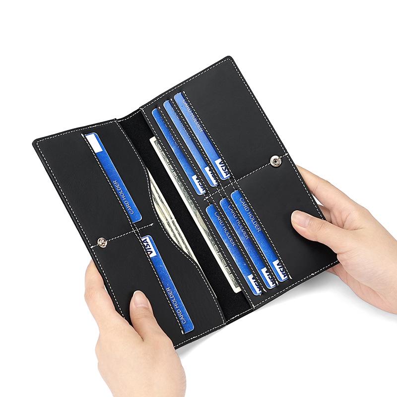 

Men s Crazy Horse Leather Trifold Wallet - Large Capacity Retro Clutch