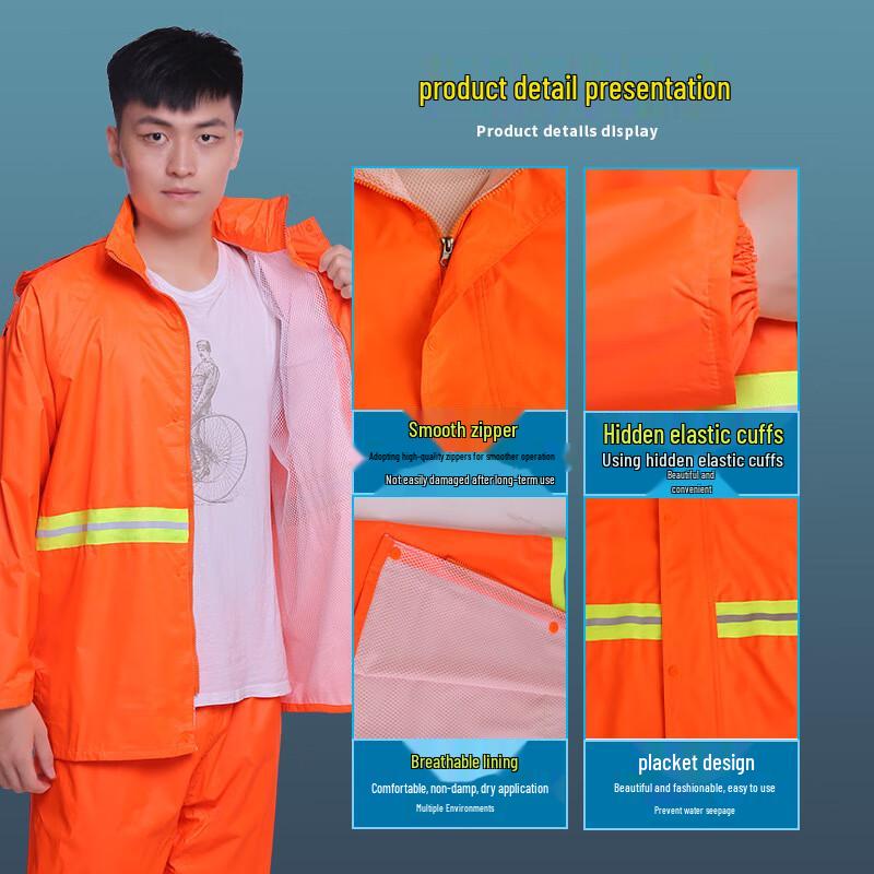 High-Visibility Reflective Rain Suit Set