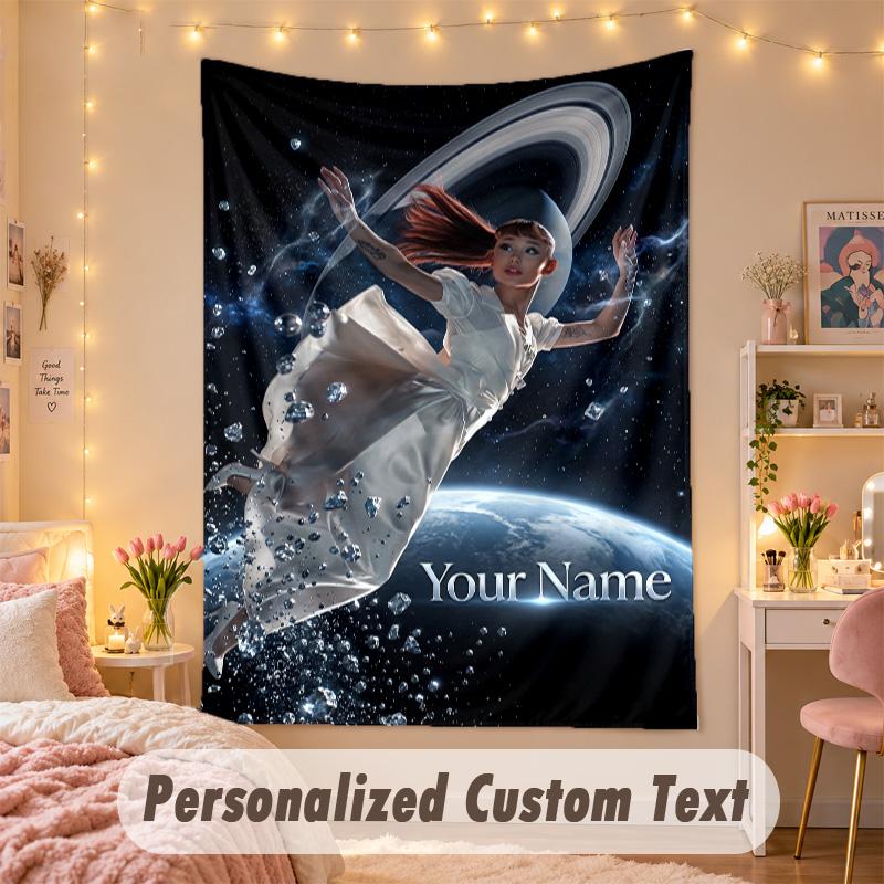Benutzerdefinierte Personalisierte Wandteppich, Ariana Grande Druck Benutzerdefinierter Name Text Wandkunst Hängend für Schlafzimmer