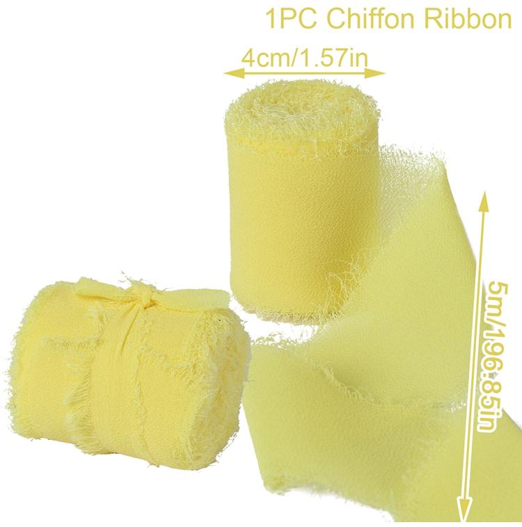 4CM*5M Handmade Frayed Edged Satin Chiffon Silk Ribbon For Wedding Invitation Wrapping Bouquets Birthday Party Decorations Gifts