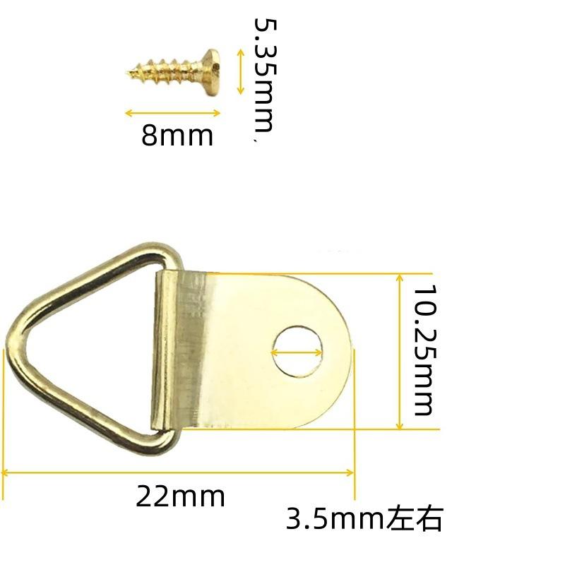 100 Pack Picture Hangers with Screws,Small Triangle Ring,D Rings for Clock, Decoration, Mirror, Paintings, Artwork Picture Frame