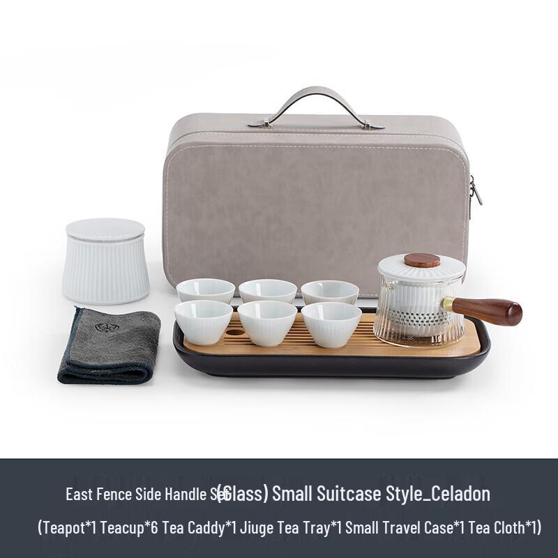 

Nanshan Mister Ceramic Side-Handle Kung Fu Tea Set with Travel Case