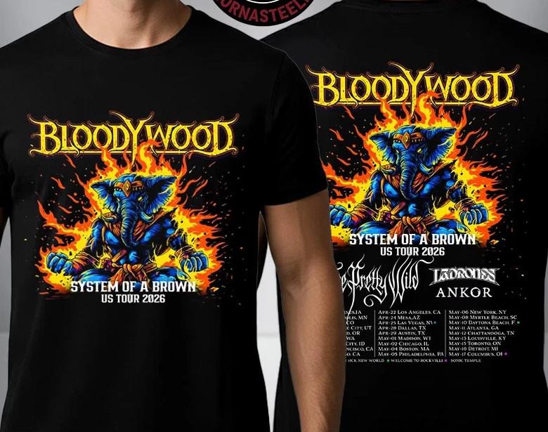 Bloodywood System Of A Brown Tour USA 2026 Programma Tour Maglietta shirt