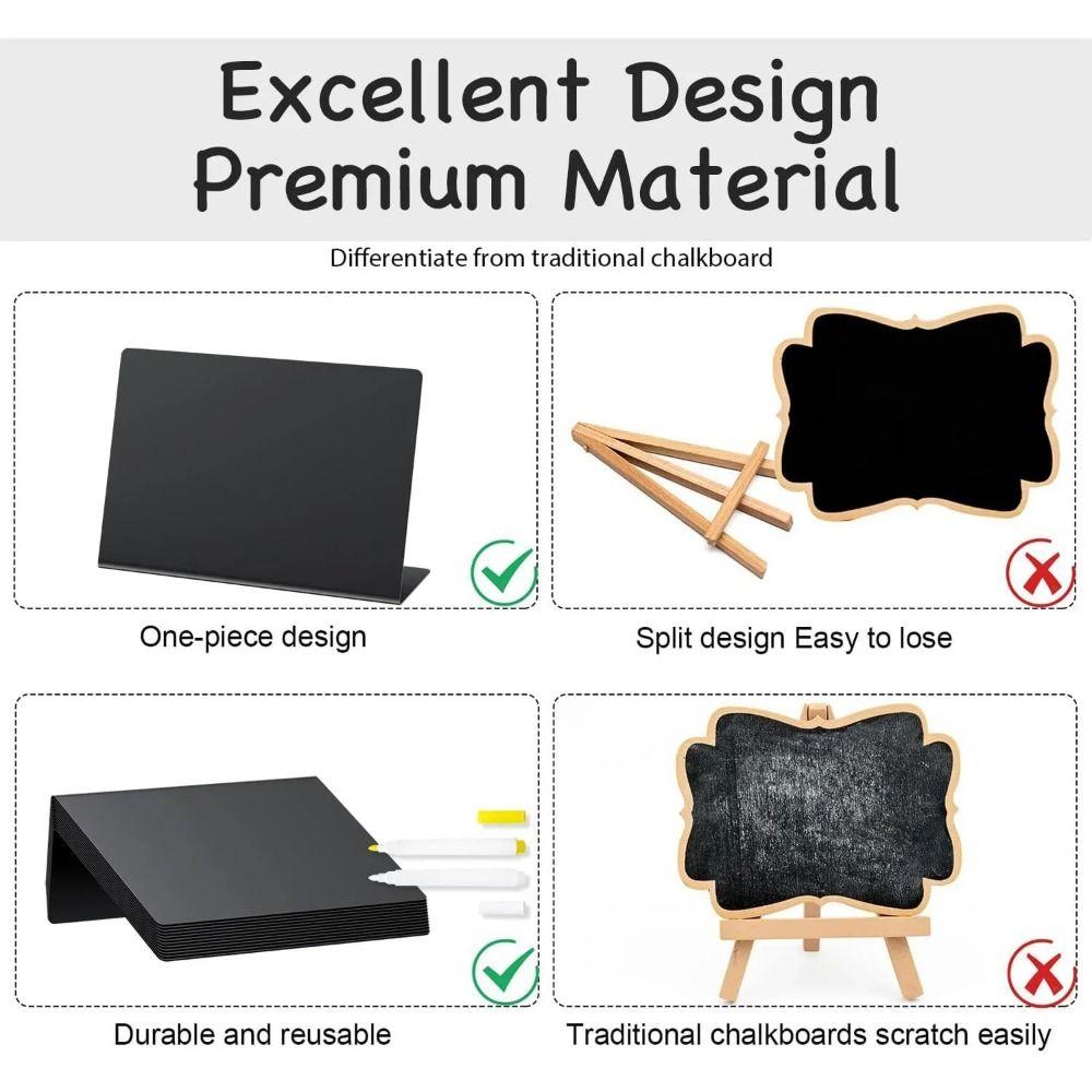 12/15/20/25Pcs with 2pcs White Pen Message Blackboard Signs Mini Chalkboard Tags  Party Supplies