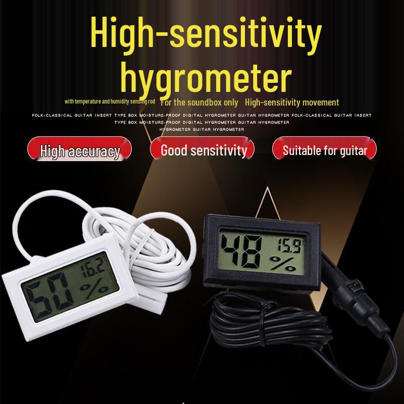 

Electronic Guitar Case Hygrometer FY-12 with Probe [White]