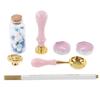 Wax Stamp Kit Retro Clear Pattern Retro Wax Stamp Sealing Kit with Detachable Handle for  Envelop