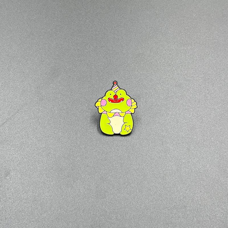 Creative Green Frog Cartoon Brooch - Funny Metal Badge