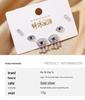 Fashionable Evil Eye Stud Earrings: 925 Silver, High-End Luxury, Three Pairs per Card.